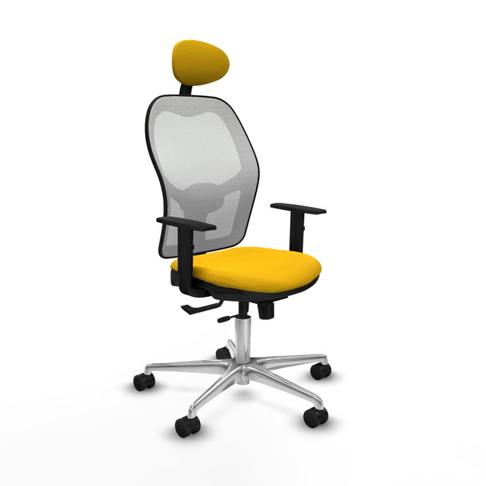 PIQUERAS Y CRESPO Silla de oficina Jorquera con mecanismo Sincro/Traslack Amarillo y Blanco PIQUERAS Y CRESPO Silla de oficina Jorquera con mecanismo Sincro/Traslack Amarillo y Blanco