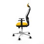 PIQUERAS Y CRESPO Silla de oficina Jorquera con mecanismo Sincro/Traslack Amarillo y Blanco