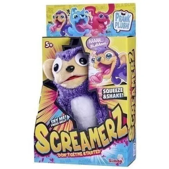Smoby Screamerz Peluche Interactivo Mono 28 cm Ruidos al Agitar o Pulsar el Botón