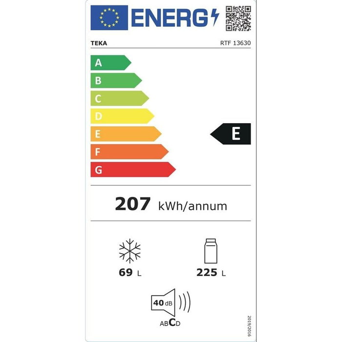 Frigorífico combinado Teka RTF13630 Blanco