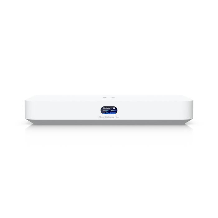 Ubiquiti Cloud Gateway Fiber UCG-Ultra, Gateway de Sobremesa 10G con Conmutador 4x 2.5 GbE, 10G SFP+, Puerto 10GbE RJ45, PoE+ 30W, Quad-Core Cortex-A73