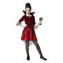 Disfraz Drácula Vampiresa Borgoña para Niña con Vestido de Mangas Blancas y Tul Negro