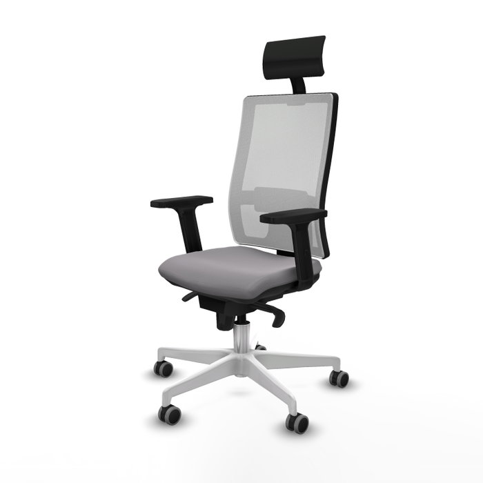 PIQUERAS Y CRESPO Silla de oficina Horna con mecanismo Sincro, Gris y Blanco