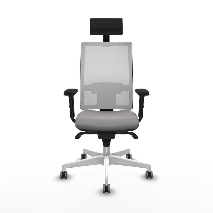 PIQUERAS Y CRESPO Silla de oficina Horna con mecanismo Sincro, Gris y Blanco