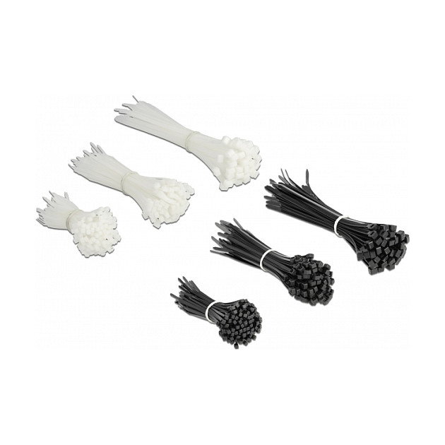 DeLOCK Conjunto de sujetacables 600 piezas Negro/Blanco DeLOCK Conjunto de sujetacables 600 piezas Negro/Blanco