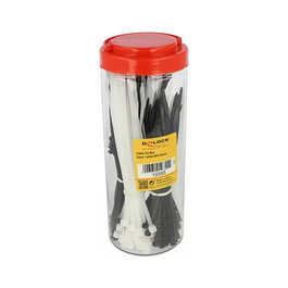DeLOCK Conjunto de sujetacables 600 piezas Negro/Blanco