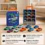 JugaToys Set de 12 coches retrofricción en maletín de metal
