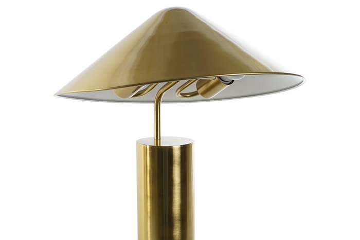 DKD Home Decor Lámpara de Sobremesa Metal Dorado con Sombrero