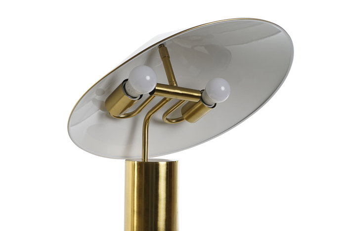 DKD Home Decor Lámpara de Sobremesa Metal Dorado con Sombrero