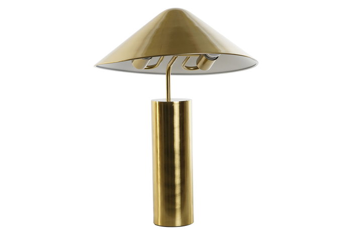DKD Home Decor Lámpara de Sobremesa Metal Dorado con Sombrero