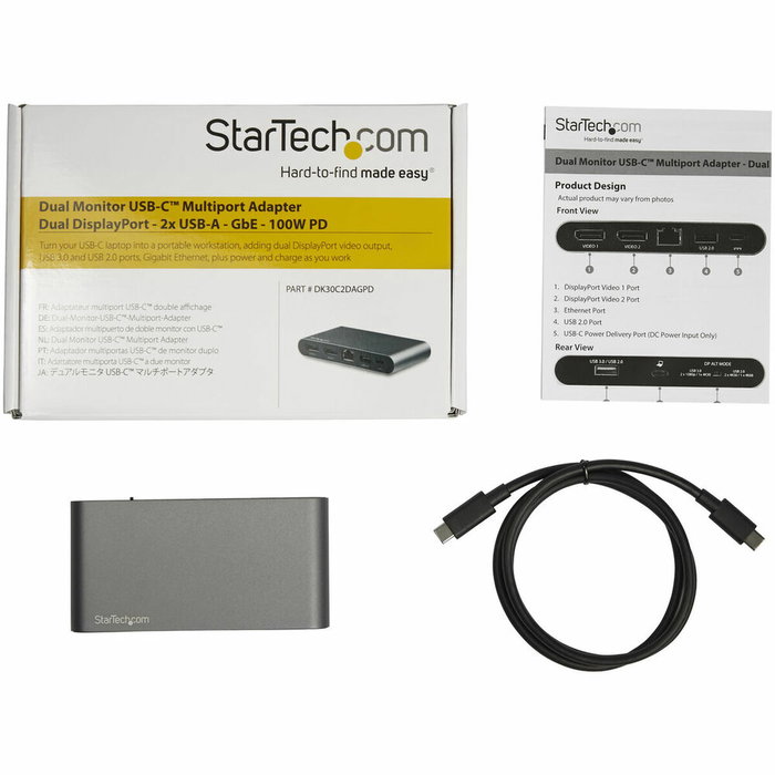 StarTech.com DK30C2DAGPD Base para portátil y replicador de puertos USB-C Negro StarTech.com DK30C2DAGPD Base para portátil y replicador de puertos USB-C Negro