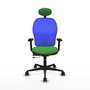 PIQUERAS Y CRESPO Silla de oficina Jorquera con mecanismo Sincro/Traslack Verde y Azul
