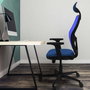 PIQUERAS Y CRESPO Silla de oficina Jorquera con mecanismo Sincro/Traslack Verde y Azul