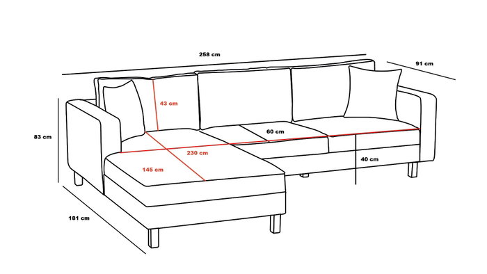 Atelier Del Sofa Berlin Right Sofá Esquinero Crema Dorado 258cm Atelier Del Sofa Berlin Right Sofá Esquinero Crema Dorado 258cm