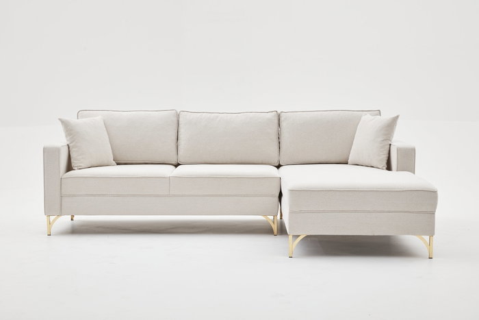 Atelier Del Sofa Berlin Right Sofá Esquinero Crema Dorado 258cm Atelier Del Sofa Berlin Right Sofá Esquinero Crema Dorado 258cm