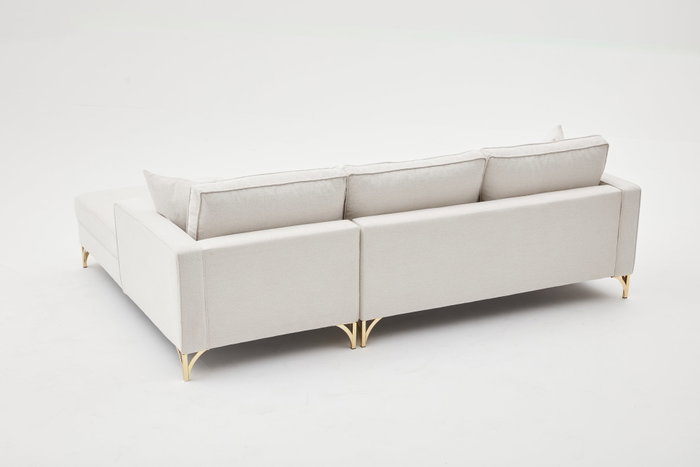 Atelier Del Sofa Berlin Right Sofá Esquinero Crema Dorado 258cm Atelier Del Sofa Berlin Right Sofá Esquinero Crema Dorado 258cm