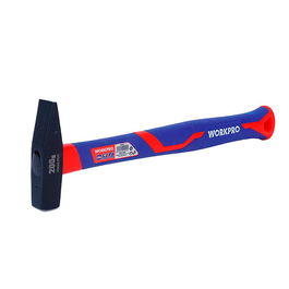 Workpro Martillo de Maquinista 500 g, Acero Forjado con Mango Antideslizante de Fibra de Vidrio para Fabricación de Metal, Cincelado y Remaches