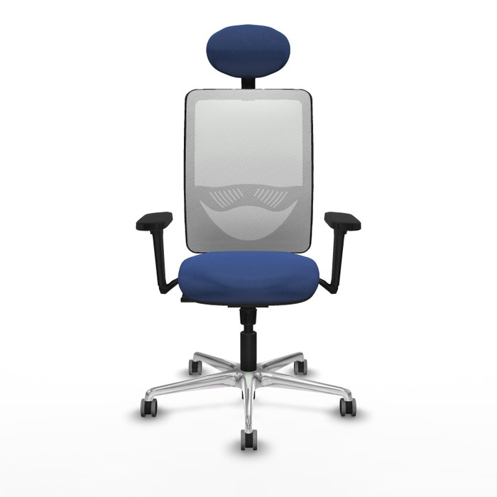 PIQUERAS Y CRESPO Silla de oficina Zulema con Mecanismo Sincro, Tela Azul Marino y Malla Blanca PIQUERAS Y CRESPO Silla de oficina Zulema con Mecanismo Sincro, Tela Azul Marino y Malla Blanca