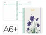 Liderpapel Agenda Escolar 2026-2027 Fantasy A6+ Día Página, Espiral, Portada Floral, Interior Bilingüe, Con Pegatinas, 80g FSC