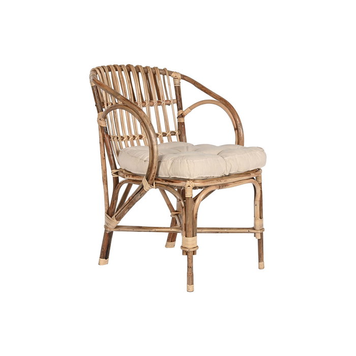 DKD Home Decor Silla de Ratán y Bambú Natural y Beige DKD Home Decor Silla de Ratán y Bambú Natural y Beige