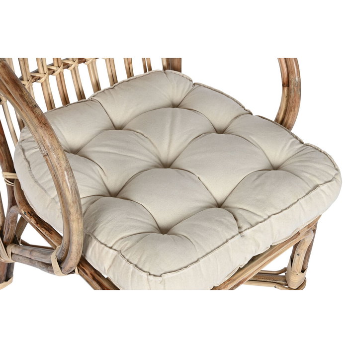 DKD Home Decor Silla de Ratán y Bambú Natural y Beige DKD Home Decor Silla de Ratán y Bambú Natural y Beige