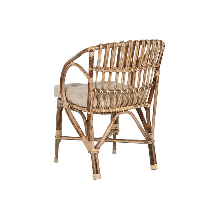 DKD Home Decor Silla de Ratán y Bambú Natural y Beige DKD Home Decor Silla de Ratán y Bambú Natural y Beige