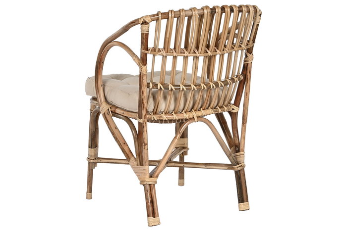 DKD Home Decor Silla Bali2 Tropical Natural Beige Ratán Bambú 65 x 85 x 58 cm