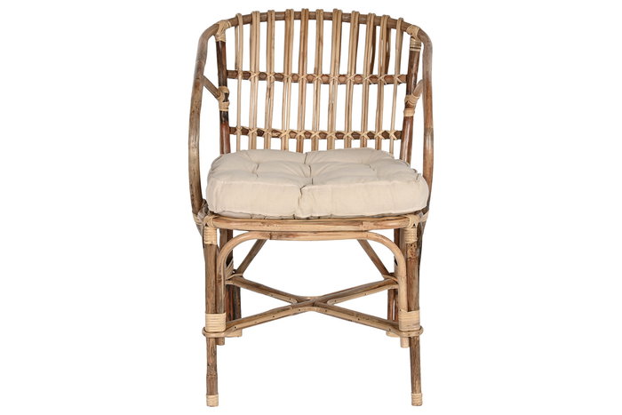 DKD Home Decor Silla Bali2 Tropical Natural Beige Ratán Bambú 65 x 85 x 58 cm