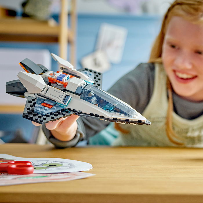 LEGO 60430 Nave Espacial Interestelar Monoplaza con Dron Robótico y Mochila Propulsora para Niños +6 Años