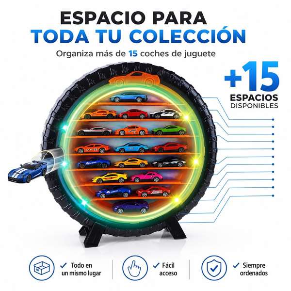 Jugatoys Rueda portacoches con coche, luces y sonidos