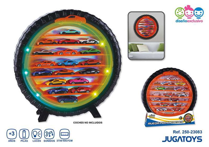 Jugatoys Rueda portacoches con coche, luces y sonidos