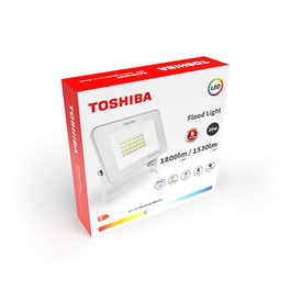 Toshiba Proyector LED de 20W, 6500K Blanco, Resistente IP65 - Para Iluminación Exterior e Interior