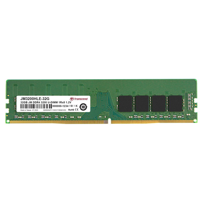 Transcend JetRam JM3200HLE-32G 32GB DDR4 3200MHz DIMM Transcend JetRam JM3200HLE-32G 32GB DDR4 3200MHz DIMM