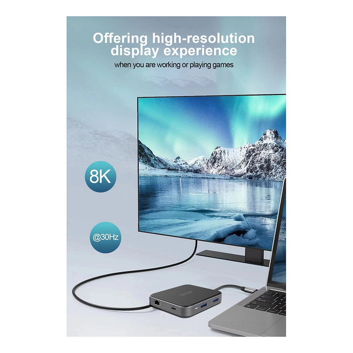 Acer Hub Multi Display 7-en-1 USB4 con Suministro de Potencia de 100W, Negro/Plata