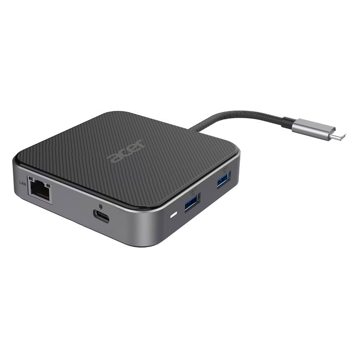 Acer Hub Multi Display 7-en-1 USB4 con Suministro de Potencia de 100W, Negro/Plata