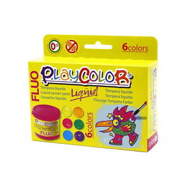 Tempera Playcolor Liquid 40 Ml (Bote) Fluo Estuche De 6