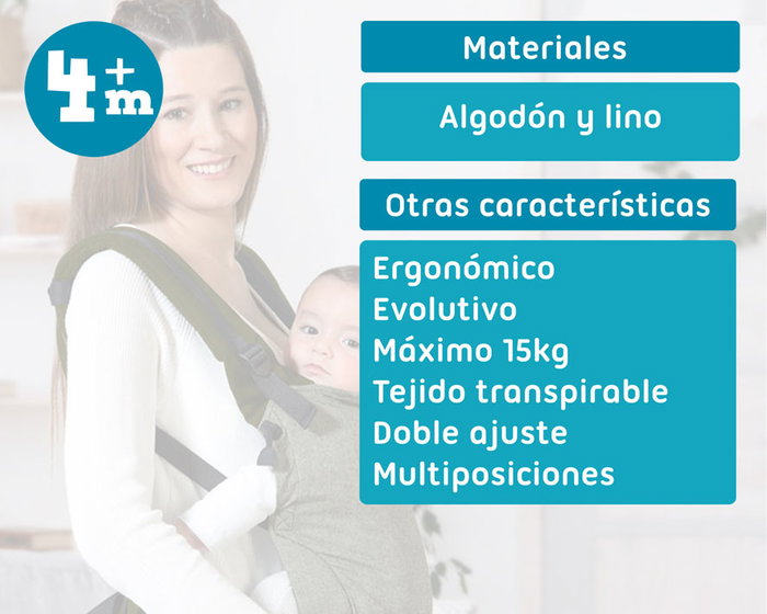 KioKids Portabebés Ergonómico Evolutivo Verde +0 meses