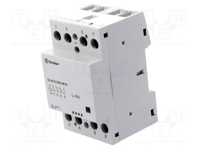 FINDER Contactor de instalación 4-polar 40A 230VAC/230VDC Serie 22 FINDER Contactor de instalación 4-polar 40A 230VAC/230VDC Serie 22