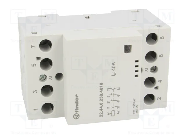 FINDER Contactor de instalación 4-polar 40A 230VAC/230VDC Serie 22 FINDER Contactor de instalación 4-polar 40A 230VAC/230VDC Serie 22