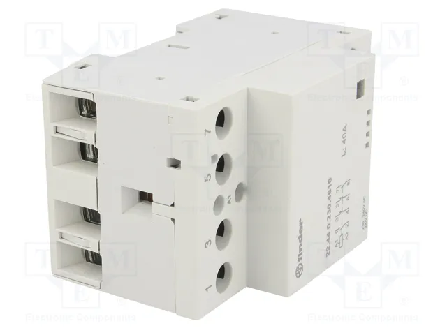 FINDER Contactor de instalación 4-polar 40A 230VAC/230VDC Serie 22 FINDER Contactor de instalación 4-polar 40A 230VAC/230VDC Serie 22