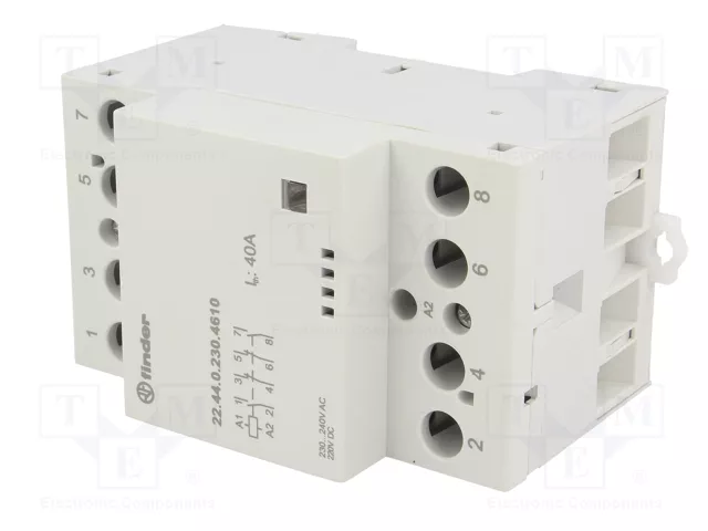 FINDER Contactor de instalación 4-polar 40A 230VAC/230VDC Serie 22 FINDER Contactor de instalación 4-polar 40A 230VAC/230VDC Serie 22