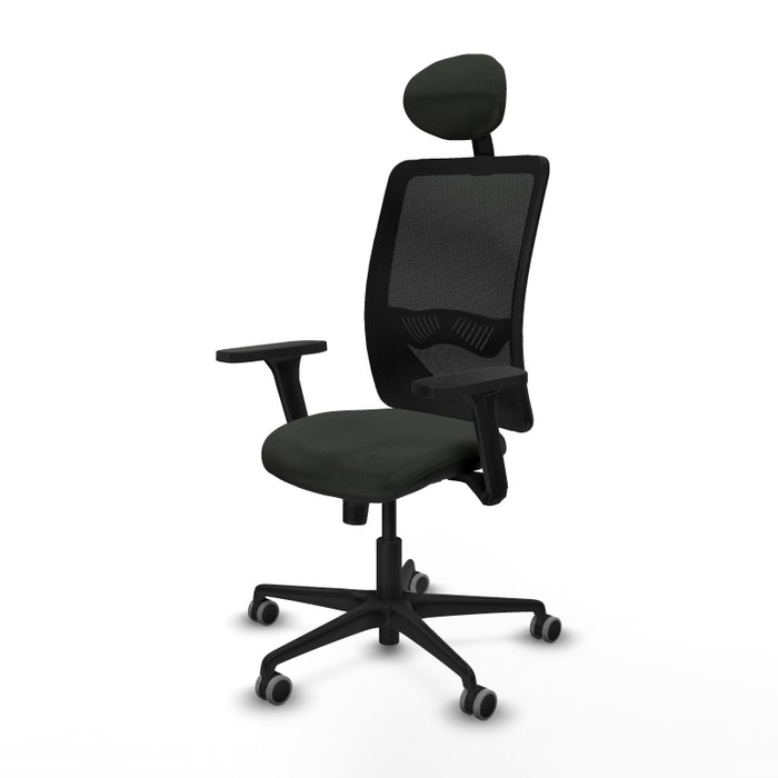 PIQUERAS Y CRESPO Silla de oficina Zulema con mecanismo Sincro, Brazos 3D y Cabecero Fijo - Negro PIQUERAS Y CRESPO Silla de oficina Zulema con mecanismo Sincro, Brazos 3D y Cabecero Fijo - Negro