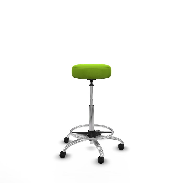 Taburete Tolosa con mecanismo Giratorio tapizada con Similpiel color No aplica y malla color Pistacho. Equipado con Base cromada, Sin brazos y Ruedas de parqué Taburete Tolosa con mecanismo Giratorio tapizada con Similpiel color No aplica y malla color Pistacho. Equipado con Base cromada, Sin brazos y Ruedas de parqué