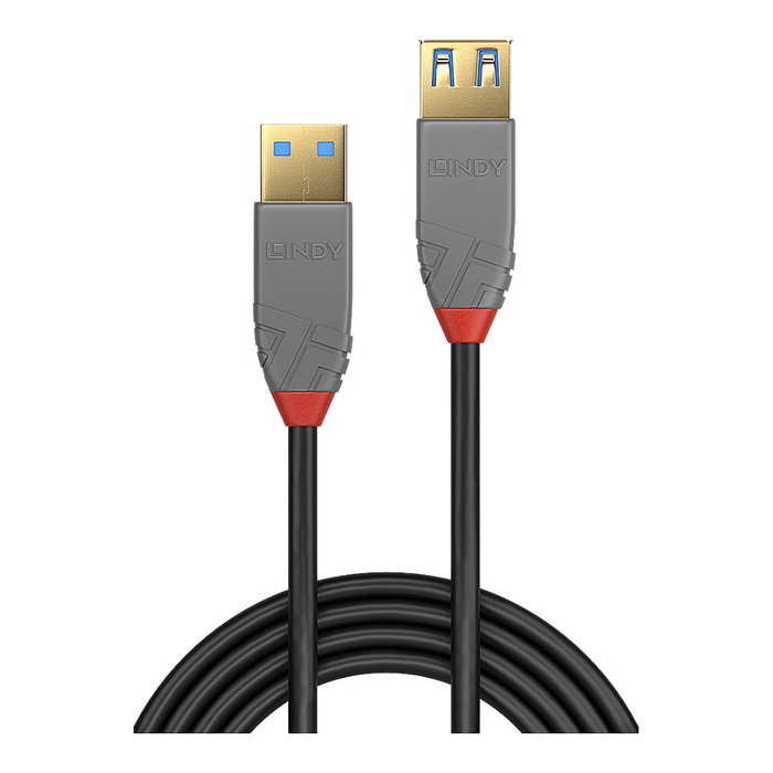 Lindy Cable de Extensión USB 3.2 Gen 1 Anthra Line 3m Negro Lindy Cable de Extensión USB 3.2 Gen 1 Anthra Line 3m Negro