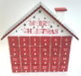 DKD Home Decor Calendario Adviento Navidad Tradicional Rojo Blanco 7 x 27 x 30 cm (2 Unidades)