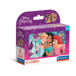 Clementoni 40660 - Juego de Cubos 6 Disney Princess para Niños +2 Años, Puzzle de Imágenes de Princesas