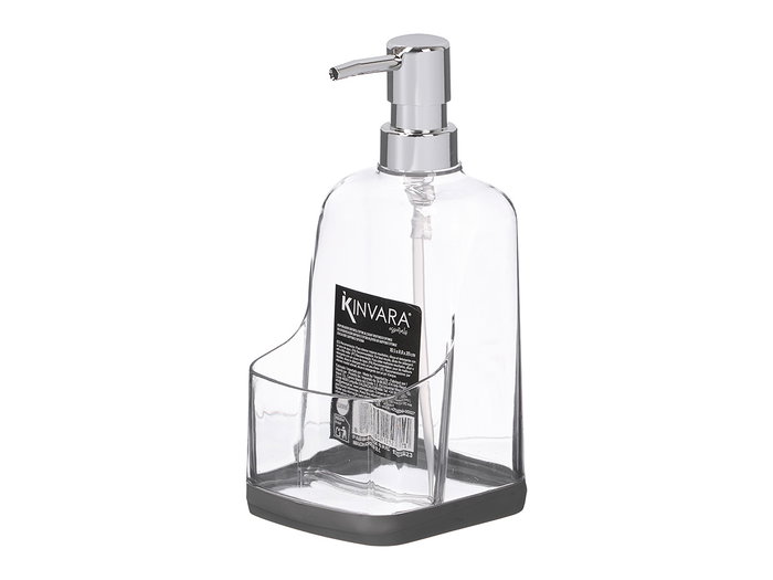 Kinvara Dosificador Cocina Transparente Gris Plástico PET/TPR 10.5x9x20 cm (Set de 12)