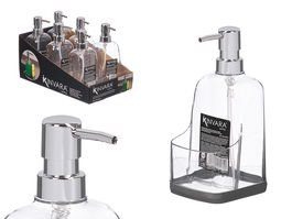 Kinvara Dosificador Cocina Transparente Gris Plástico PET/TPR 10.5x9x20 cm (Set de 12)