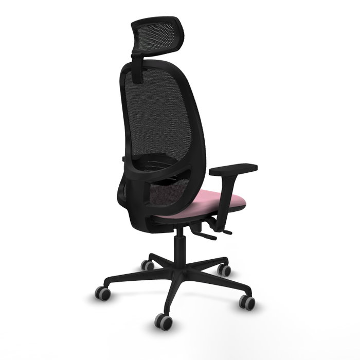 PIQUERAS Y CRESPO Silla de oficina Cilanco con mecanismo Sincro/Traslack, Rosa y Negro