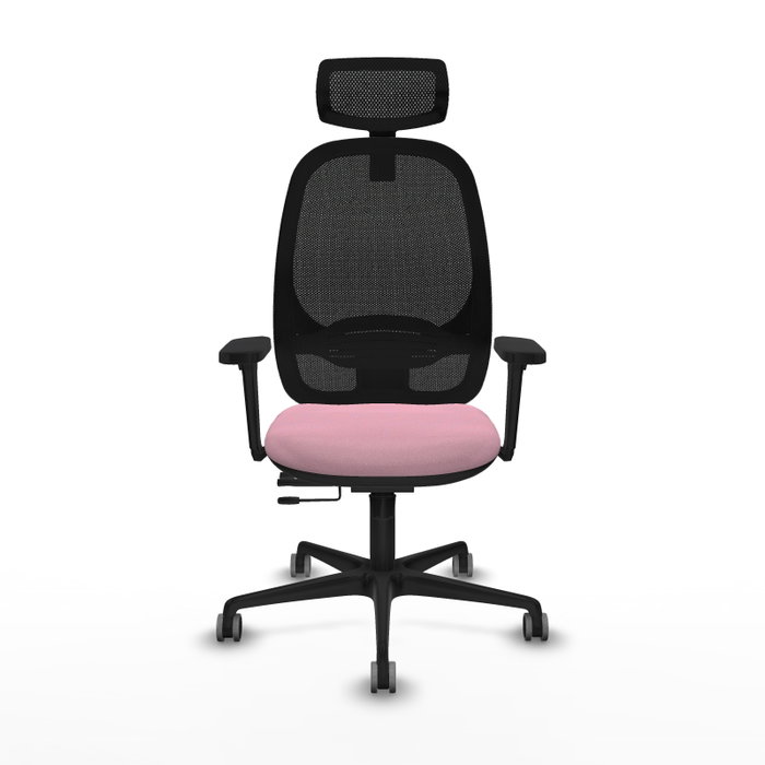 PIQUERAS Y CRESPO Silla de oficina Cilanco con mecanismo Sincro/Traslack, Rosa y Negro